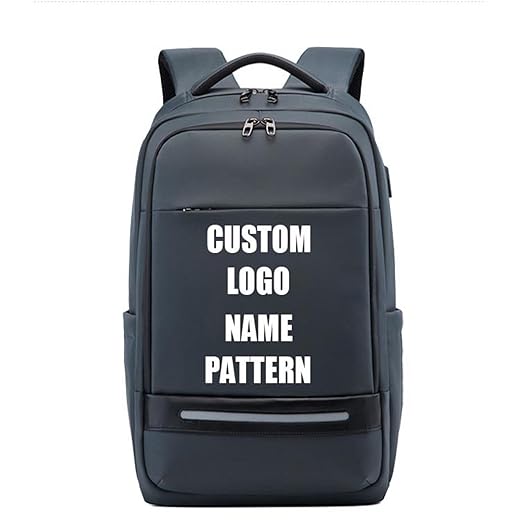 Zaino Antifurto Personalizzato, Borsa per Laptop Da Lavoro Viaggio Impermeabile, Uomo Zaino Regalo Stampa Logo e Nome Color1,16 inches