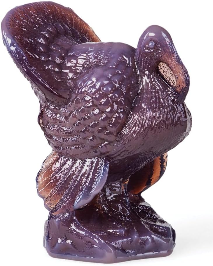 Turkey - Solid Glass Figurine - American Made - Mosser Glass USA (Eggplant)