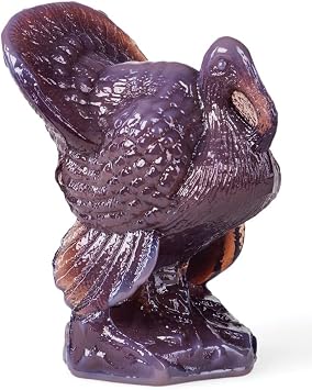 Turkey - Solid Glass Figurine - American Made - Mosser Glass USA Eggplant