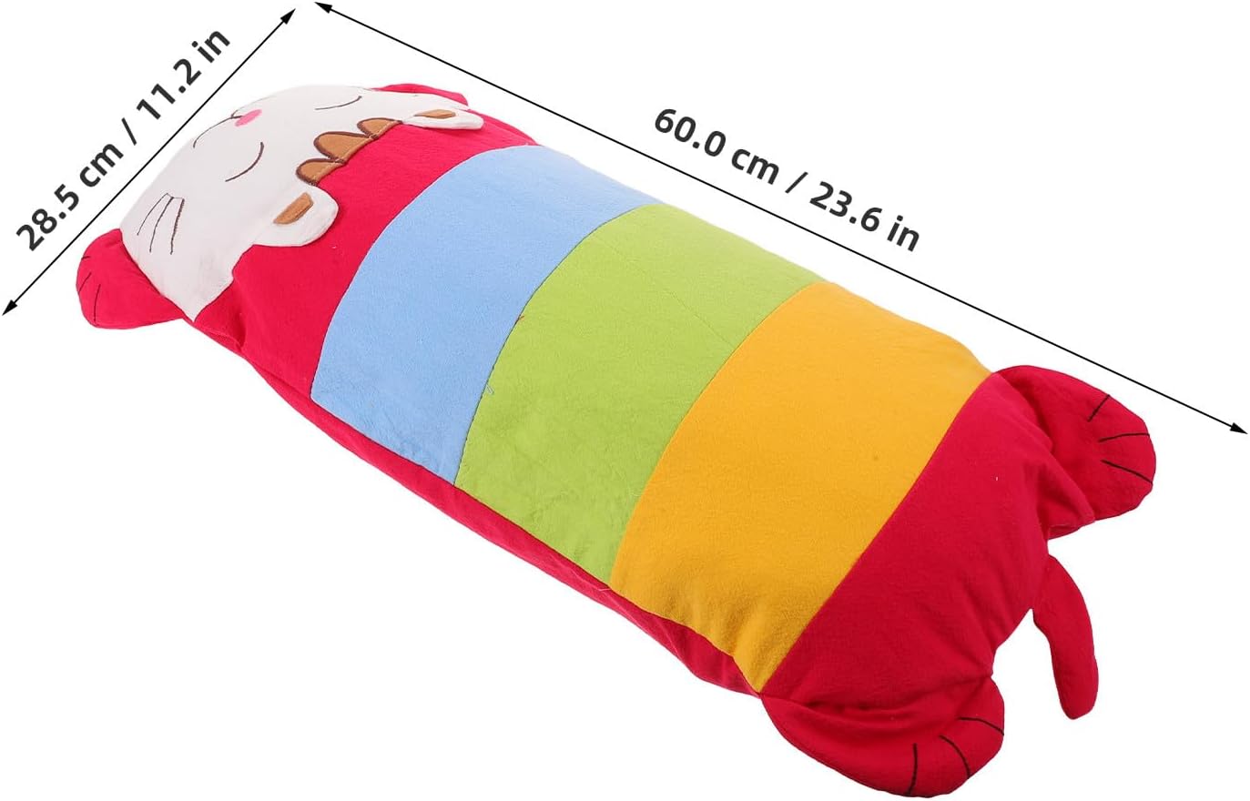 INOOMP Cartoon Cat Shaped Pillow Cover, Decorative Cotton Pillow Case Red