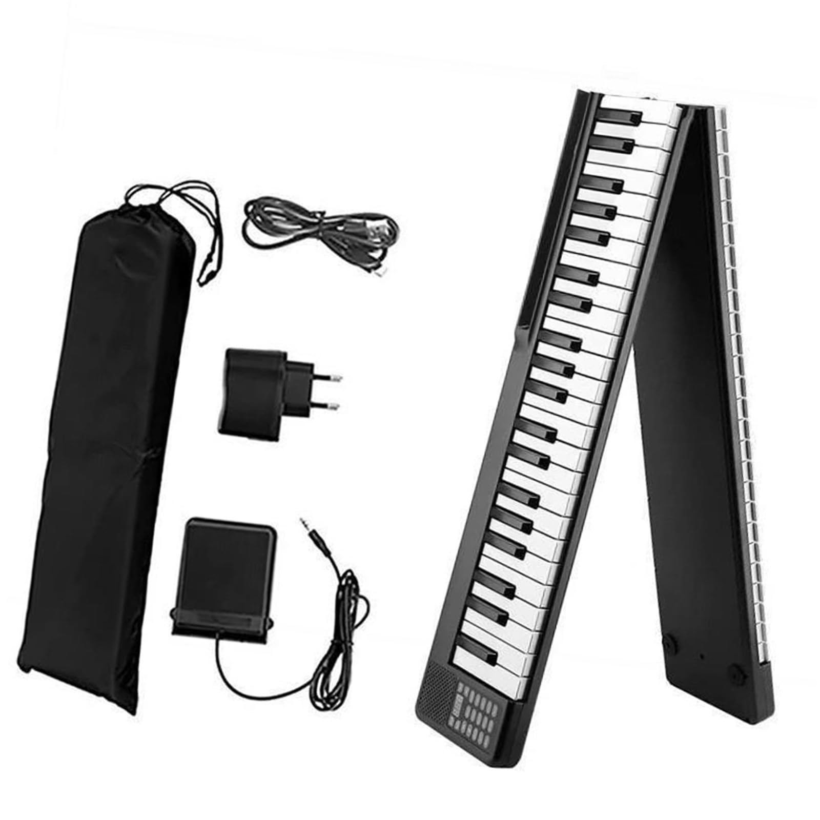 Pianino Elektroniczne Pianino Elektroniczne 88 Klawiszy Klawiatura Muzyczna Dla Dorosłych Początkujący Profesjonalny Składany Trwały(Black)