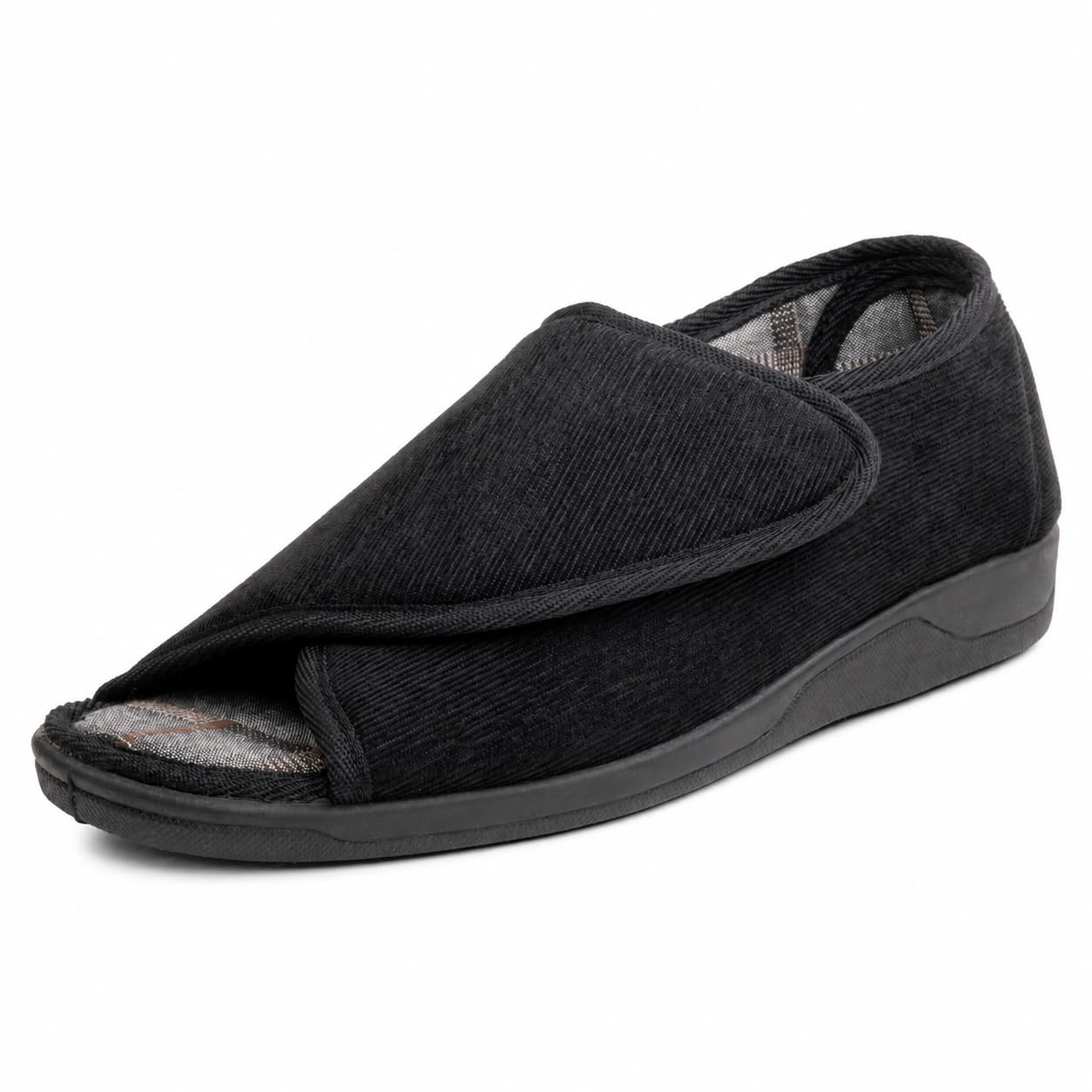Diabetic Open Toe Slippers, Extra Wide Adjustable House Shoes