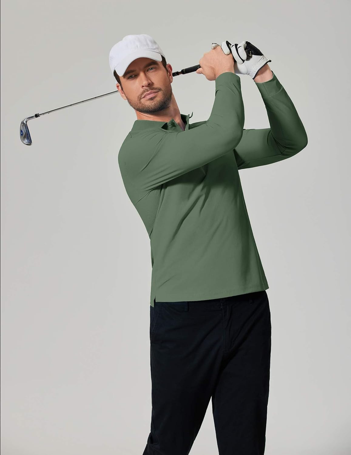 COOFANDY Men's Long Sleeve Polo Shirts Moisture Wicking Golf Shirts Lightweight Athletic Collared Shirt - Image 2