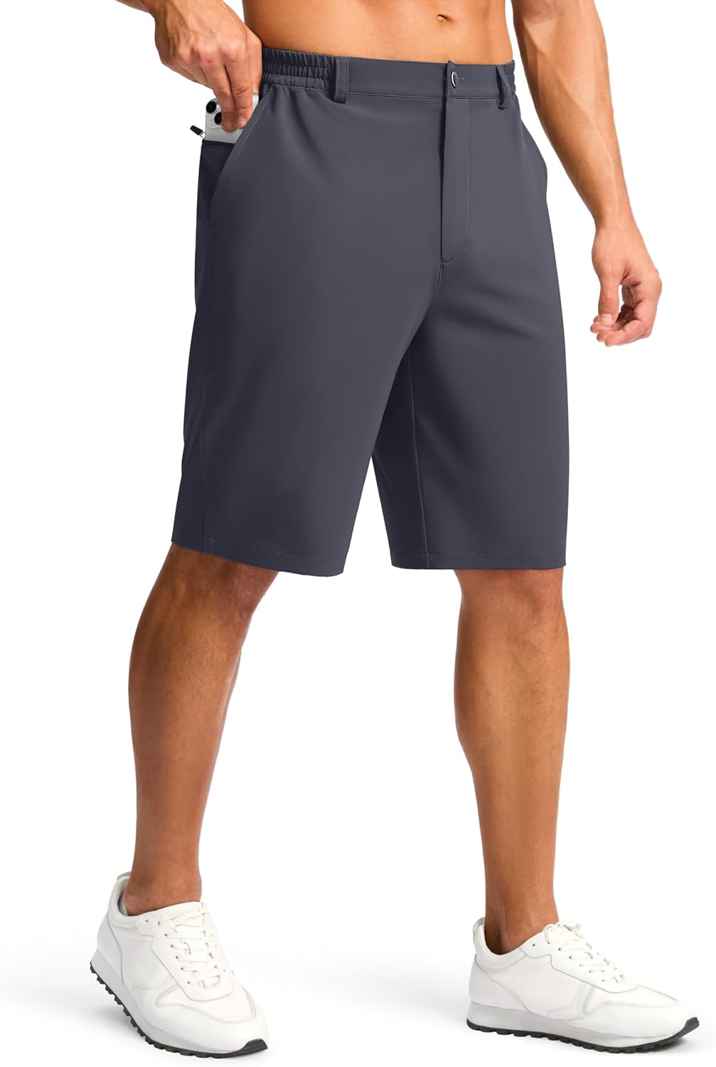 G Gradual Casual Shorts for Men 11" Lightweight Men's Golf Shorts Stretch with 3 Pockets Quick Dry Summer Breathable Shorts
