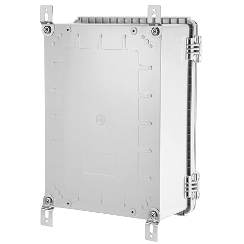 Miniatura 5 de Ordentlich Caja de conexiones eléctrica impermeable IP67 ABS caja de plástico con tapa con bisagras con placa de montaje, soportes de pared (14.6 "x