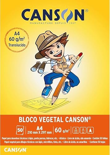 Escolar, Papel Vegetal Semitransparente em Bloco, Tamanho A4 - Qualidade incomparável.