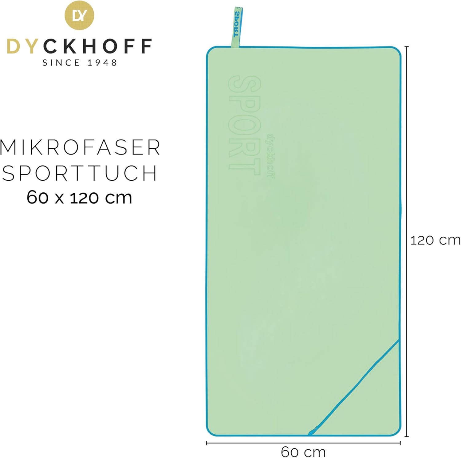 Sports Towel Microfibre Mint Size 60 x 120 cm