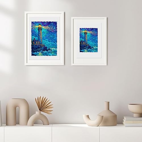 Miniatura 8 de Leodozzio Rompecabezas de madera para adultos, rompecabezas de faro de 200 piezas, 8.8 x 11.7 pulgadas, rompecabezas de madera de forma única,