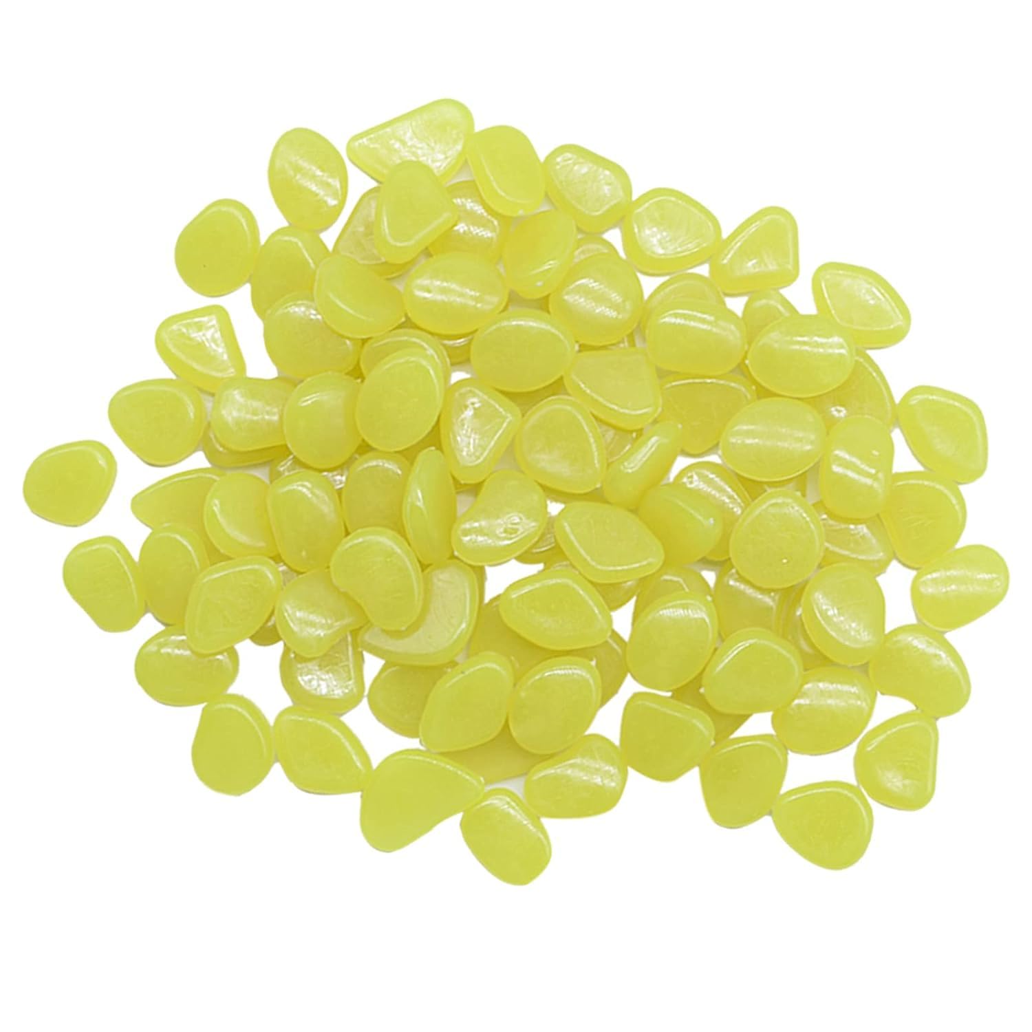 Glow Pebbles Stones 100pc, Luminous Decorative Rocks for Walkways, Garden Path, Aquarium and Home Decor, Light Absorbing Pebbles for Indoor and Outdoor Decoration Yellow-image-25