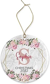 Personalised Christmas ornament Boho Design Christmas ornament, Name Initial Christmas ornament, Custom name Christmas ornament, Customized Christmas ornament, Christmas tree decoration (Mdf)