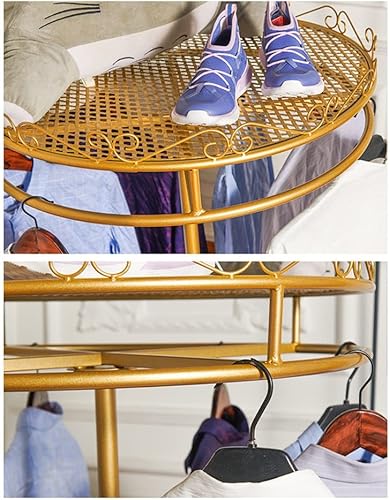 Miniatura 3 de MERYAL Soporte de exhibición para bufandas de ropa de pie soporte de exhibición de toallas redondo de metal giratorio creativo color blanco tamaño A