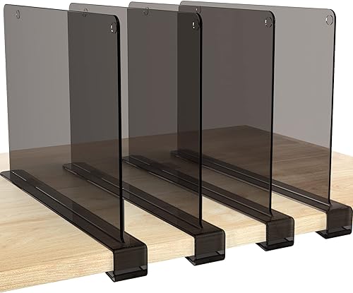 Miniatura 44 de HBlife Paquete de 6 separadores de estantes grises, organizador vertical de bolso para armario, perfecto para suéteres, camisas, bolsos