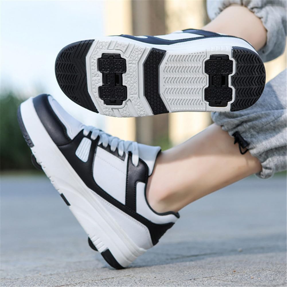 ENEN Scarpe con Rotelle Bambina, Outdoor Sportive Scarpe da Skateboard, 4 Ruote Skateboard Sneakers Multisport Scarpe da Ginnastica da Pattini per Ragazze e Ragazzi