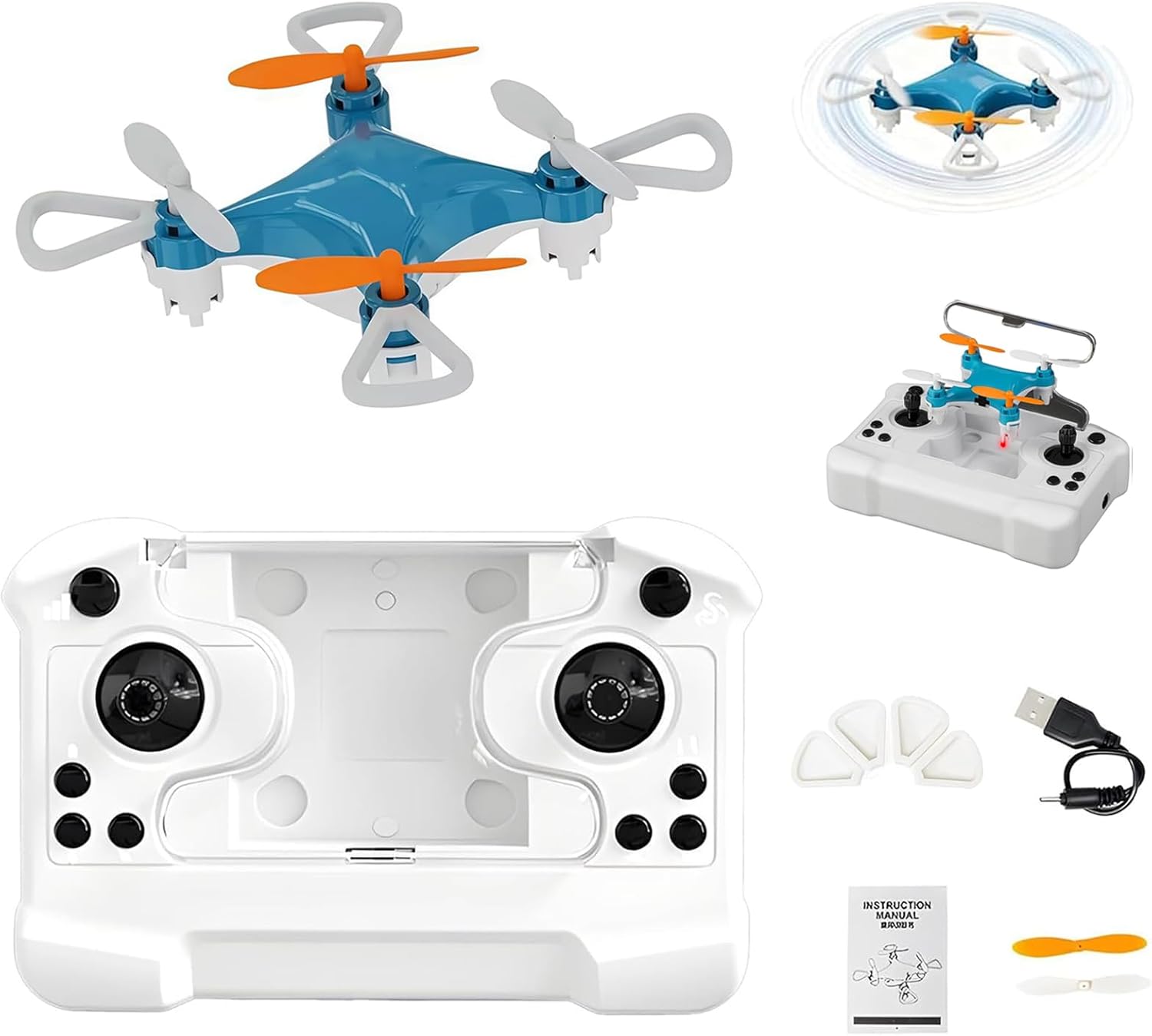 All-Ages Mini Drone with Easy Stunt Flights & 360° Tricks,Perfect Beginner-Friendly Flyer,LED Lights, Altitude Hold, For Indoor Outdoor (Blue)