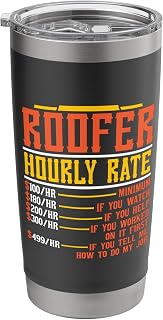 Roofer Hourly Rate Funny Work Pricing Chart Stainless Steel Insulated Tumbler