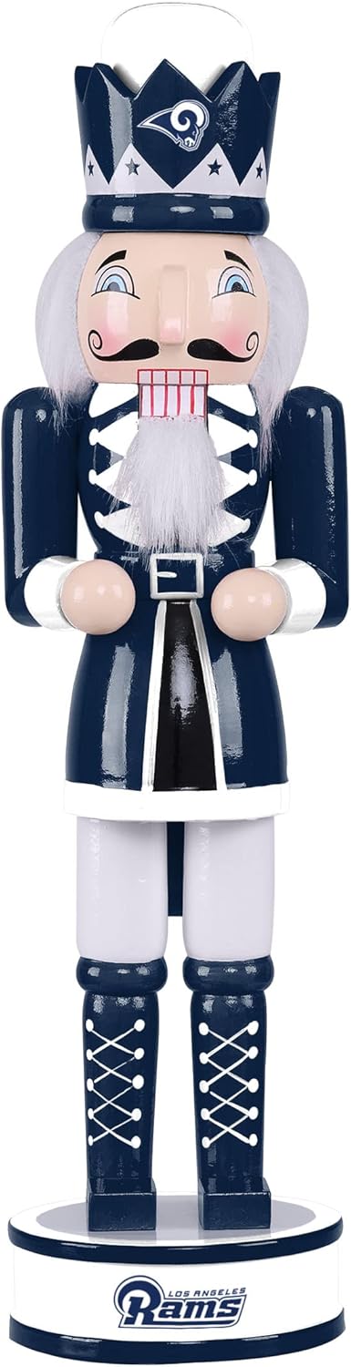 FOCO NFL Los Angeles Rams Team Logo 14" Holiday NutcrackerTeam Logo 14" Holiday Nutcracker, Version 3, One Size