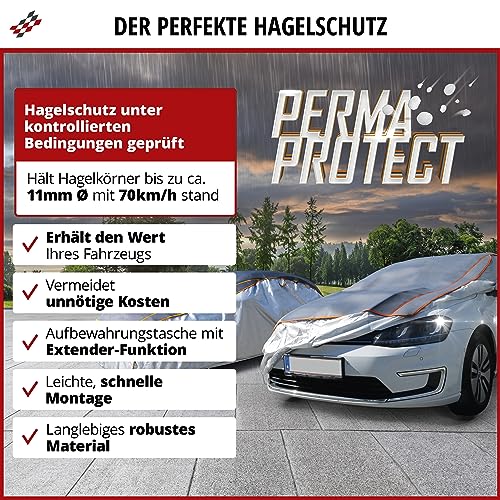WALSER Auto-Hagelschutzplane, PKW-Hagelschutzgarage wasserdicht, Auto-Abdeckplane Perma Protect, atmungsaktive PKW-Abdeckung, Autoplane, Größe: XXL