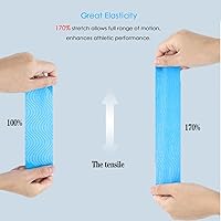 Vista 2 de Cinta de kinesiología precortada, 40 tiras Cinta atlética elástica profesional, cinta K impermeable de algodón transpirable para apoyo