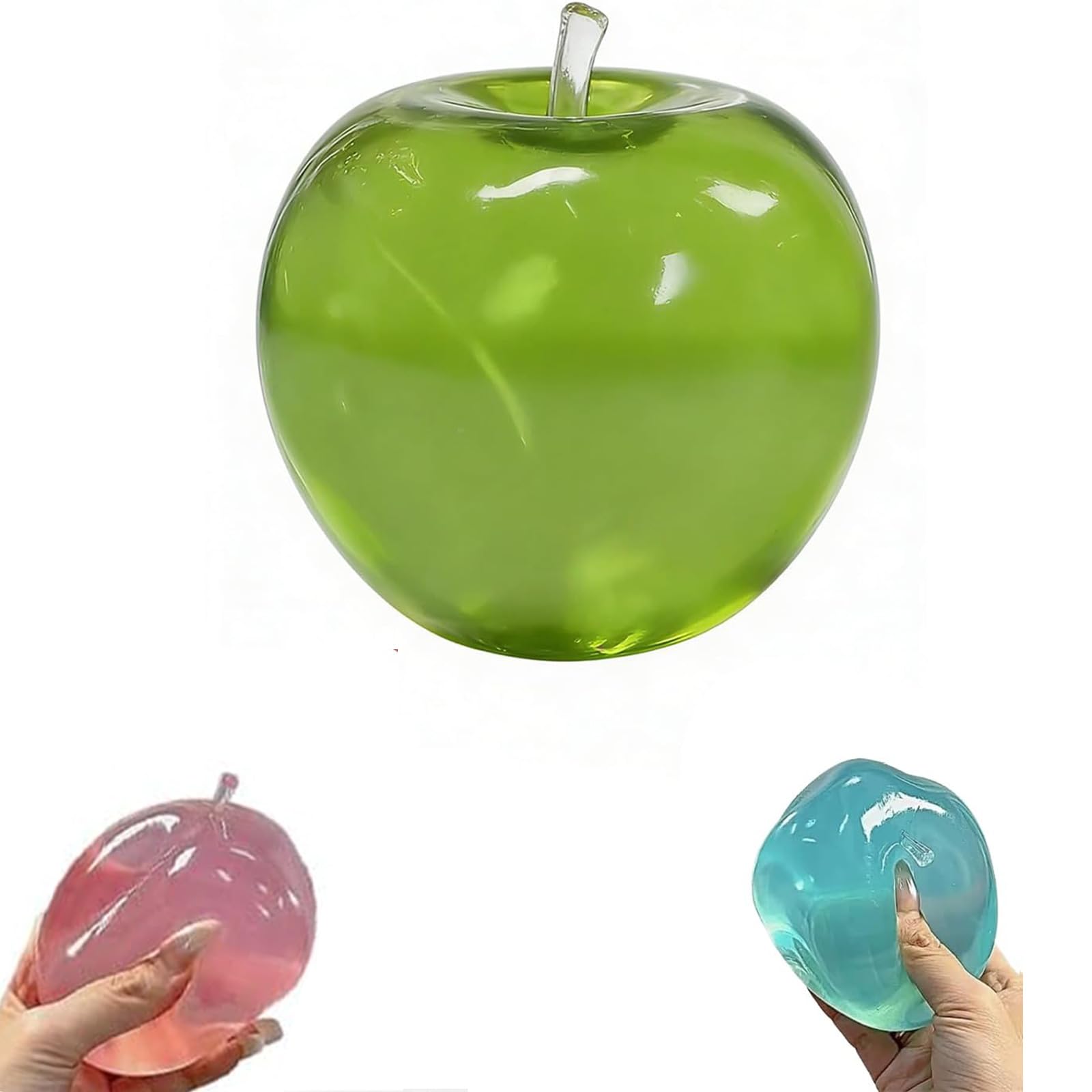 Apple/Coconut Oil Stress Ball, 2026 New Soft Fruit Squishy Coconut Squeeze Stress Shapeable Ball, Non-Sticky Slow Rising Squeeze Balls, Portable Desk Squishies for Relaxation and Focus (Green)