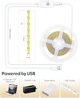Aclorol USB LED szalag mozgásérzékelővel - 2m, semleges fehér, öntapadós, 5V COB, 18W, szabályozható fényerő, 8mm széles, lépcsőhöz, konyháb 6