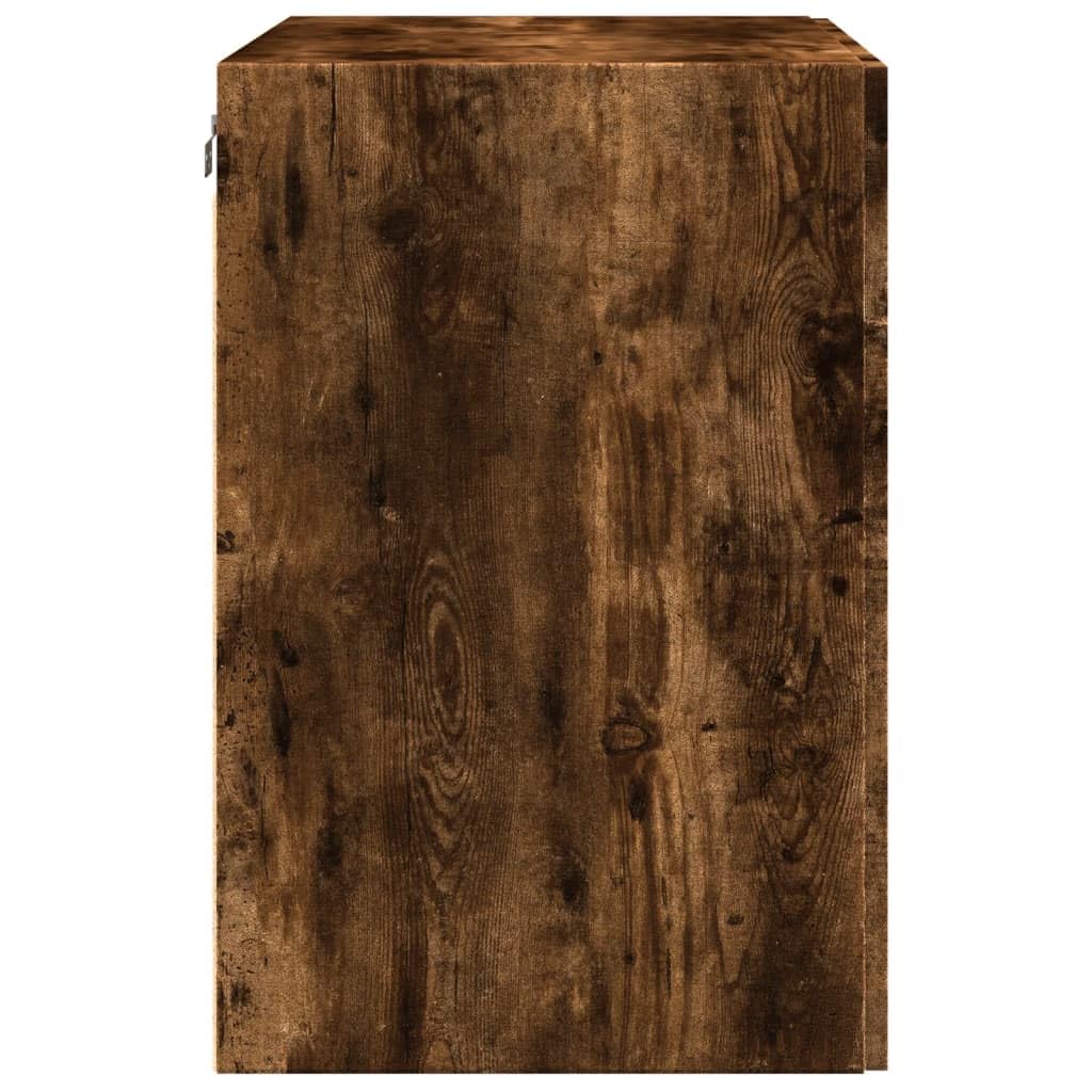 vidaXL Wandschrank, Hängeschrank mit Stauraum, Lagerschrank Wandmontage für Wohnzimmer Schlafzimmer Garage, Aufbewahrungsschrank Schrank, Räuchereiche Holzwerkstoff