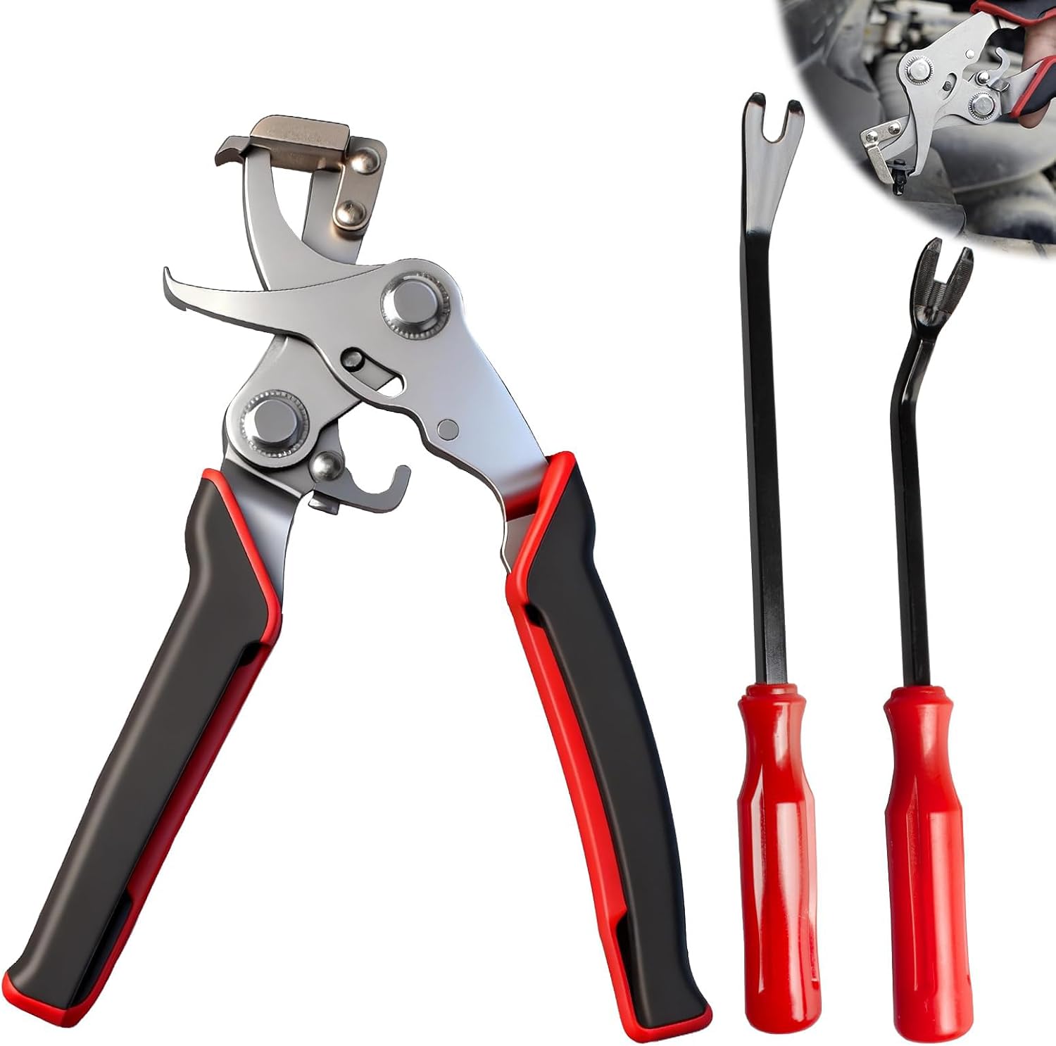 Heavy Duty Car Trim Removal Tool with 2 Stainless Steel Fastener Removers Suitable for Auto Interior Panel & Dashboard