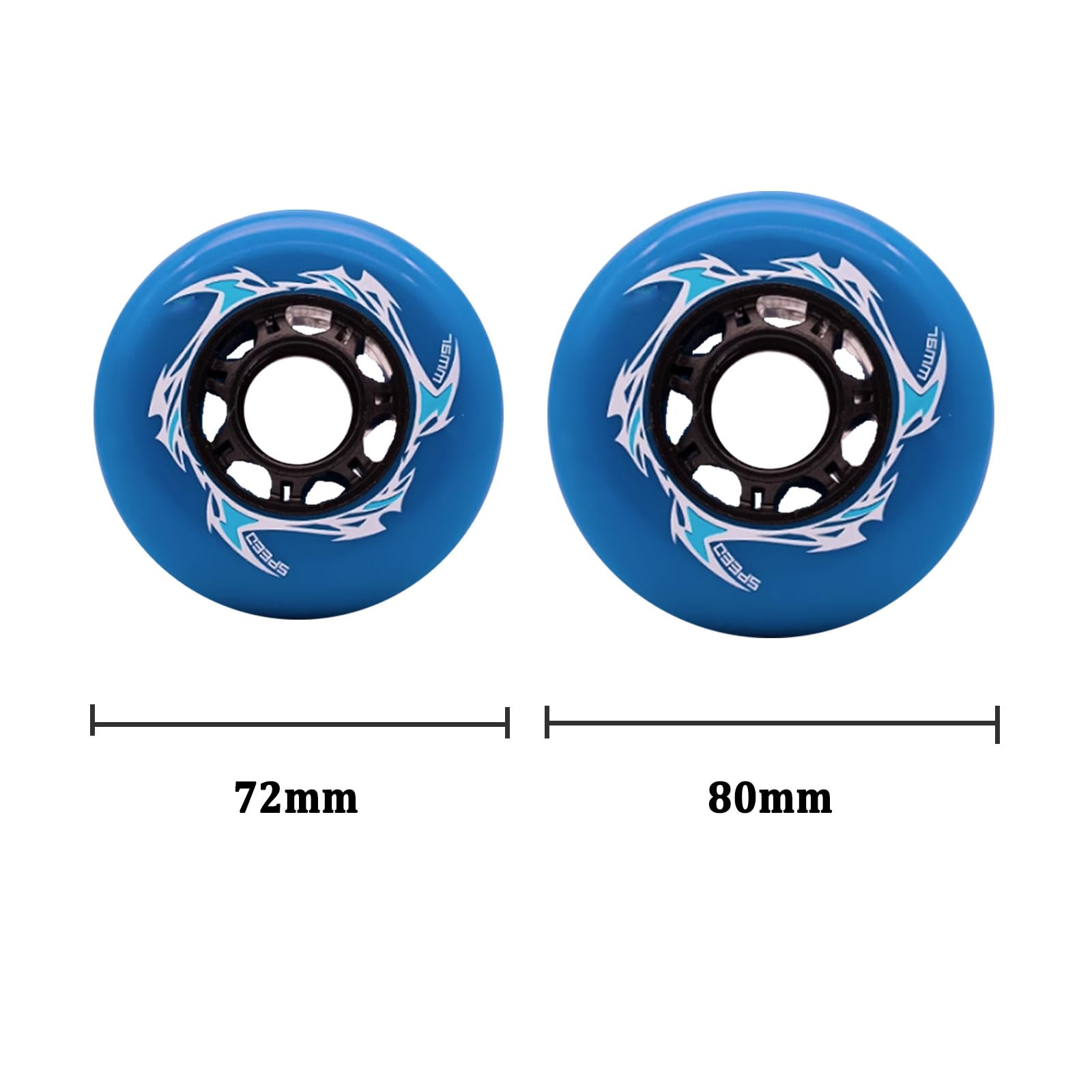 Pyugxab Lot De 2 Roues De Skateboard 70 Mm 82A En Polyuréthane, 70 X 51 Mm, Roues Givrées Professionnelles Pour Longboard Et Cruiser, Noir
