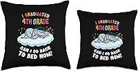 Vista 3 de I Graduated 4th Grade Elephant Funny Graduation Almohada de tiro 18x18, multicolor
