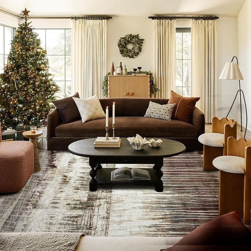 Image of 3 x 5 Feet Modern Carpet for Living Room | Non-Fade Soft Floor Rug for Hall & Bedroom | Easy Clean & Non-Slip Backing