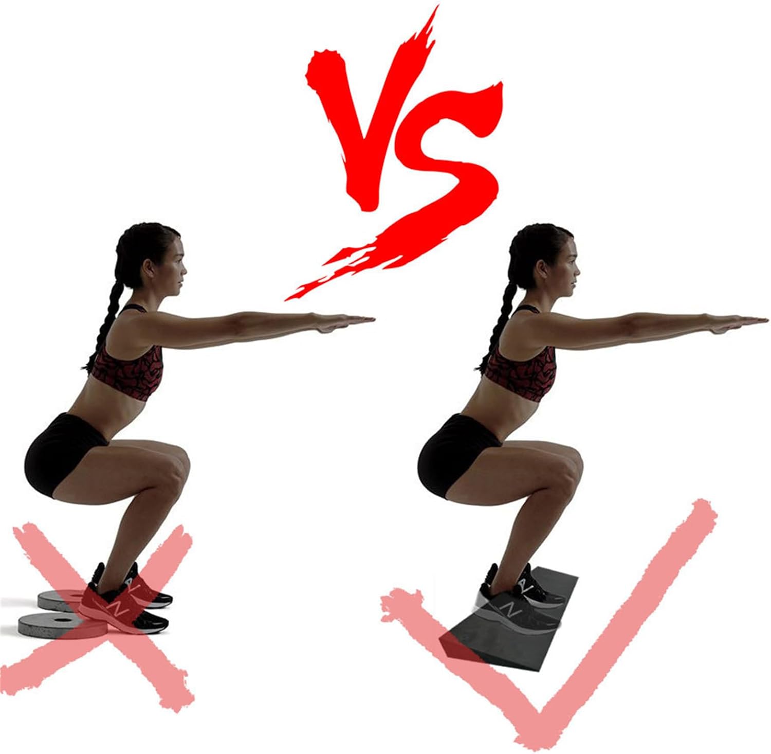 Durability Workout Slants Board Trainer Nonslip Heel Elevated Squat Wedges Block for Various Fitness Levels Portables Squat Board