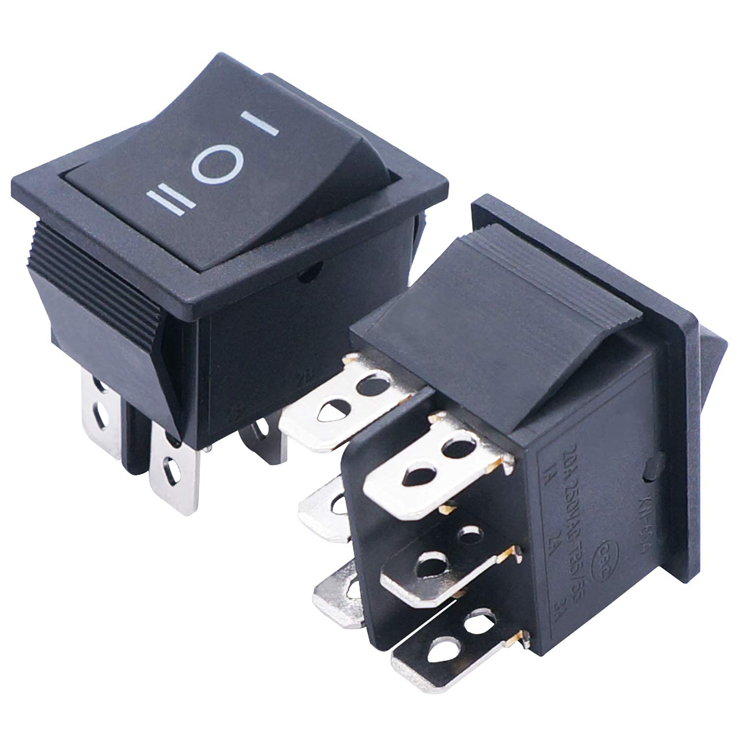 Snapklik.com : 5Pcs Black ON/Off/ON DPDT 6 Pin 3 Position Boat Rocker ...