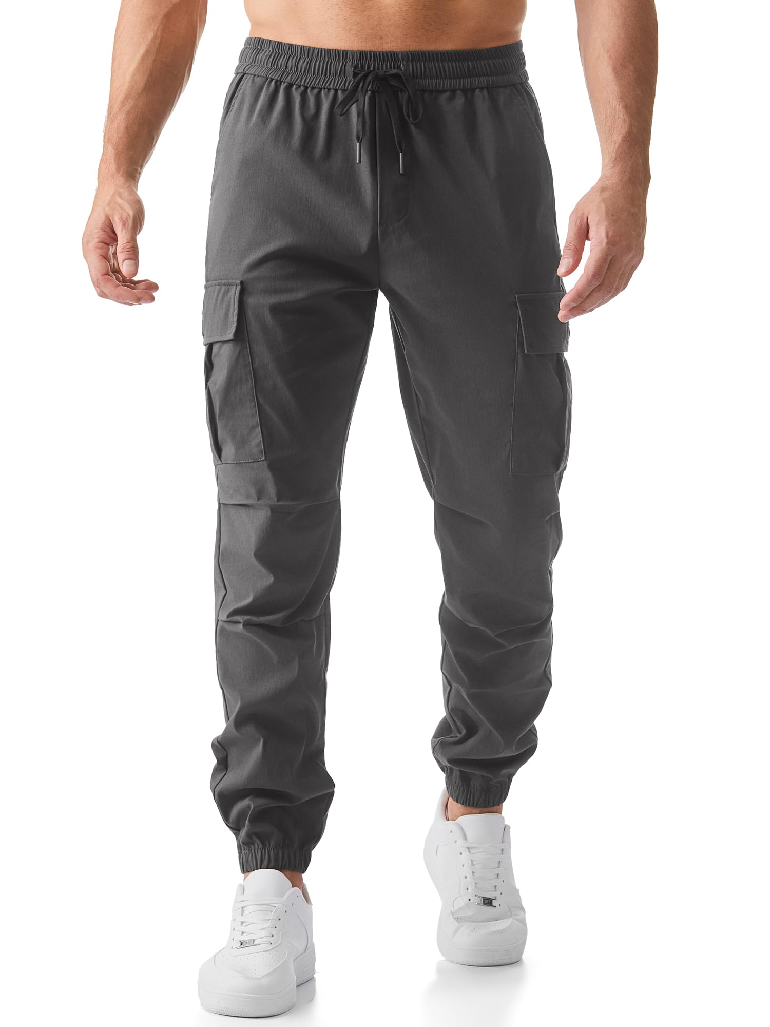 JMIERR Cargohose Herren Lang Jogger Sporthose Elastischer Taille mit Kordelzug Sweatpants Herren mit Taschen