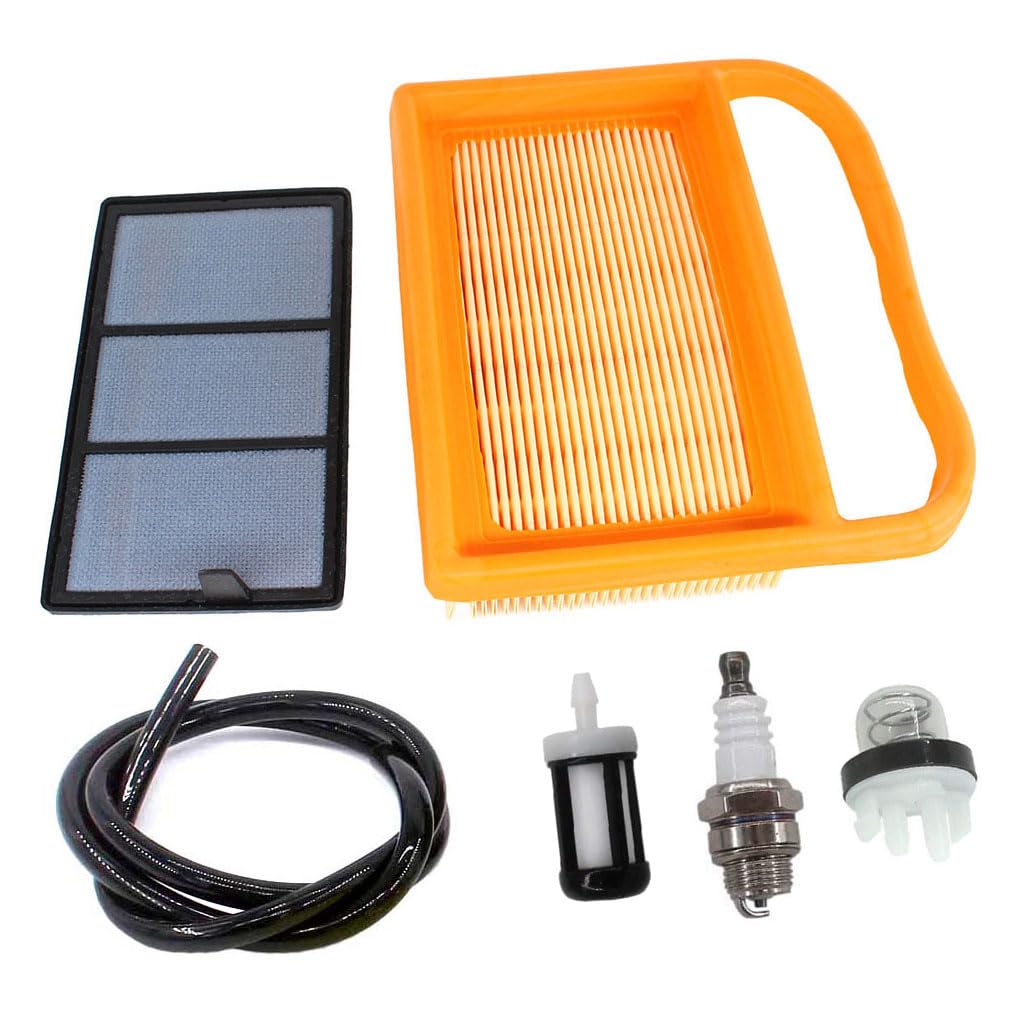 AISEN Air Filter Set + Spark Plugs Primer Pump Petrol Filter for Stihl TS410 TS420 Cut Off Grinder Replaces 4238 141 0300, 4238 140 1800
