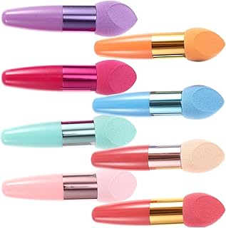 Mushroom Head Powder Puff with Handle 3.7 Inch Silicone Foundation Sponge for Face Makeup Blending and Application Easy to Clean Cosmetic Tool for Women