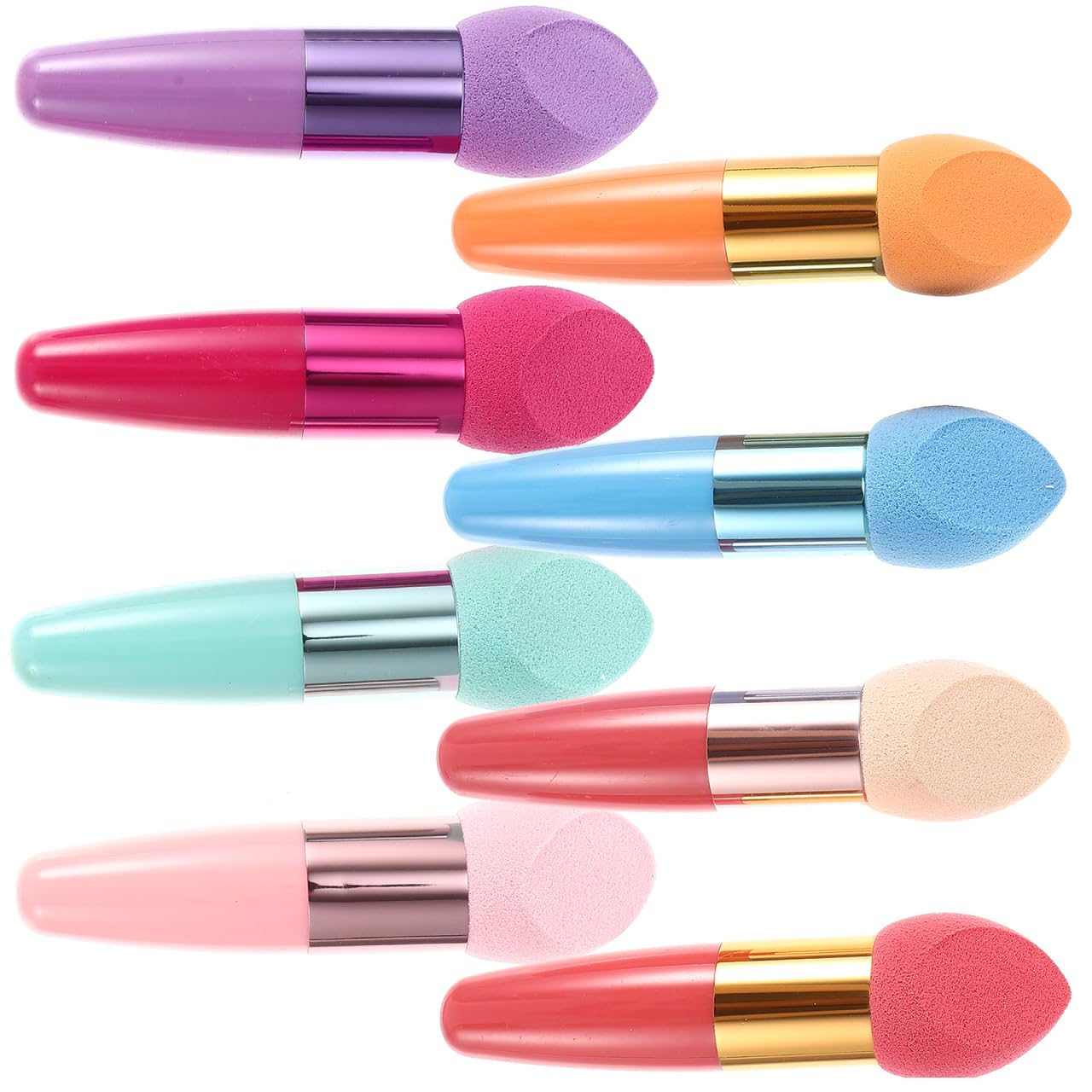 FRCOLOR Mushroom Head Powder Puff with Handle 3.7 Inch Silicone Foundation Sponge for Face Makeup Blending and Application Easy to Clean Cosmetic Tool for Women