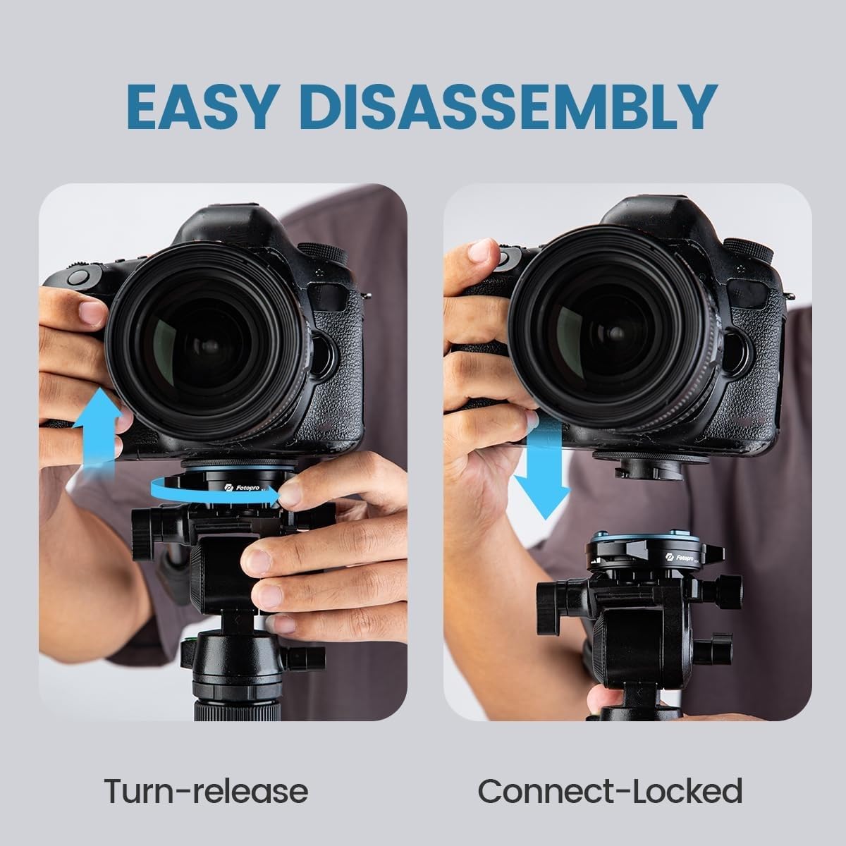Fotopro Claw Quick Release Plate Camera Mount, Quick Setup Kit with 1/4'' Screw QR Mount Adapter for Tripod Handheld Gimbal Stabilizer Monopod Slider DSLR Camera