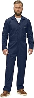 Mens Long Sleeve Zip Up Twill Coverall, Stain and Wrinkle Resistant