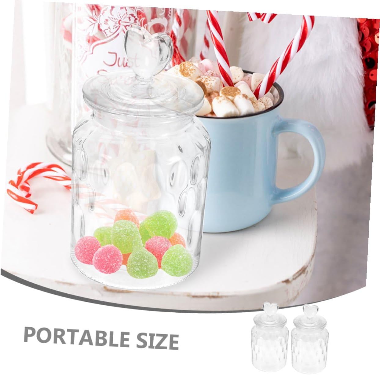 Glass Storage Jar and Airtight Tea Canister with Sealing Lid, Medium Glass Food Container for Cereals, Coffee Beans, Sugar – 2pcs Set for Kitchen Pantry Organization