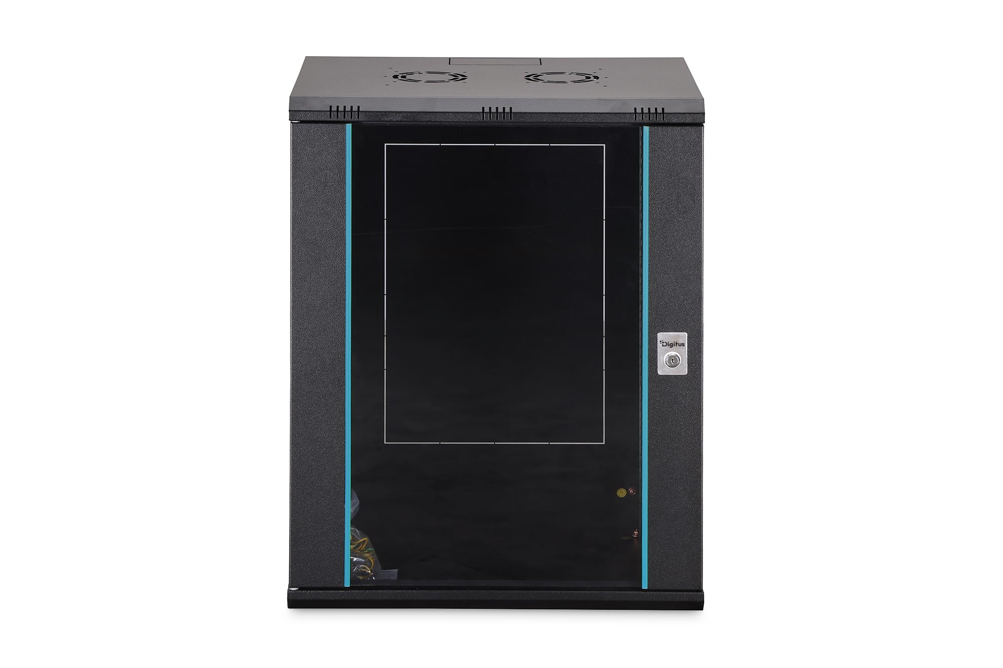 DIGITUS Armoire réseau – 19 Pouces, 16 U – Non montée – Dynamic-N – Noir | Profondeur de 450 mm – Profondeur utile de 320 mm – Montage mural – Capacité de charge de 60 kg – Porte vitrée
