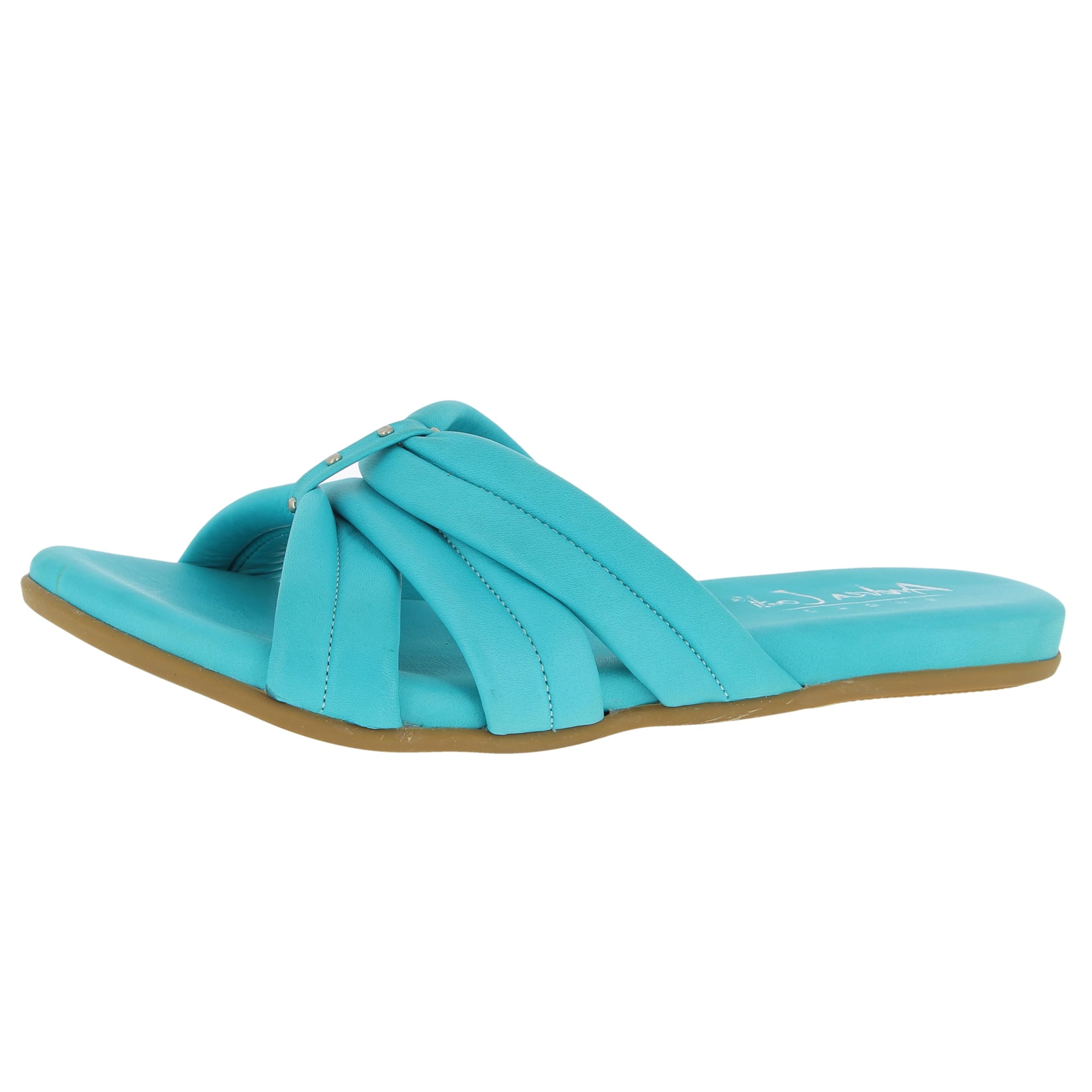 Andrea Conti Damen Pantolette - Flacher Slipper Aus Rindsleder, Bequem & Elegant