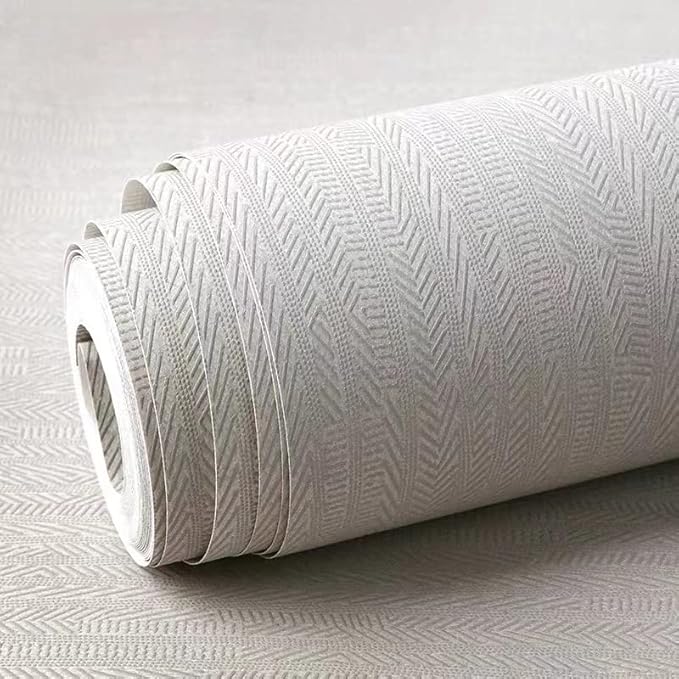 Fabric Peel and Stick Wallpaper Gray Faux Grasscloth Wallpaper Self