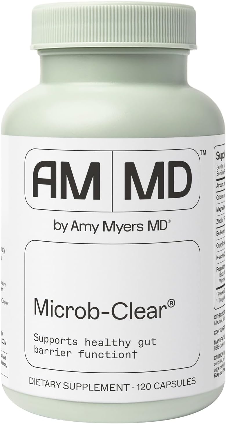 Amy Myers MD Microb-Clear – Microbiome Balance Support – Aids Gut Health, Daily Bowel Movements & Bloating – Supports Healthy Gut Flora – Gluten-Free, Dairy-Free & Non-Soy – 120 Capsules (60 Servings)