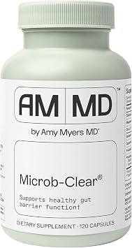 Amy Myers MD Microb-Clear - Microbiome Balance Support - Aids Gut Health, Daily Bowel Movements & Bloating - Supports Healthy Gut Flora - Gluten-Free, Dairy-Free & Non-Soy - 120 Capsules 60 Servings
