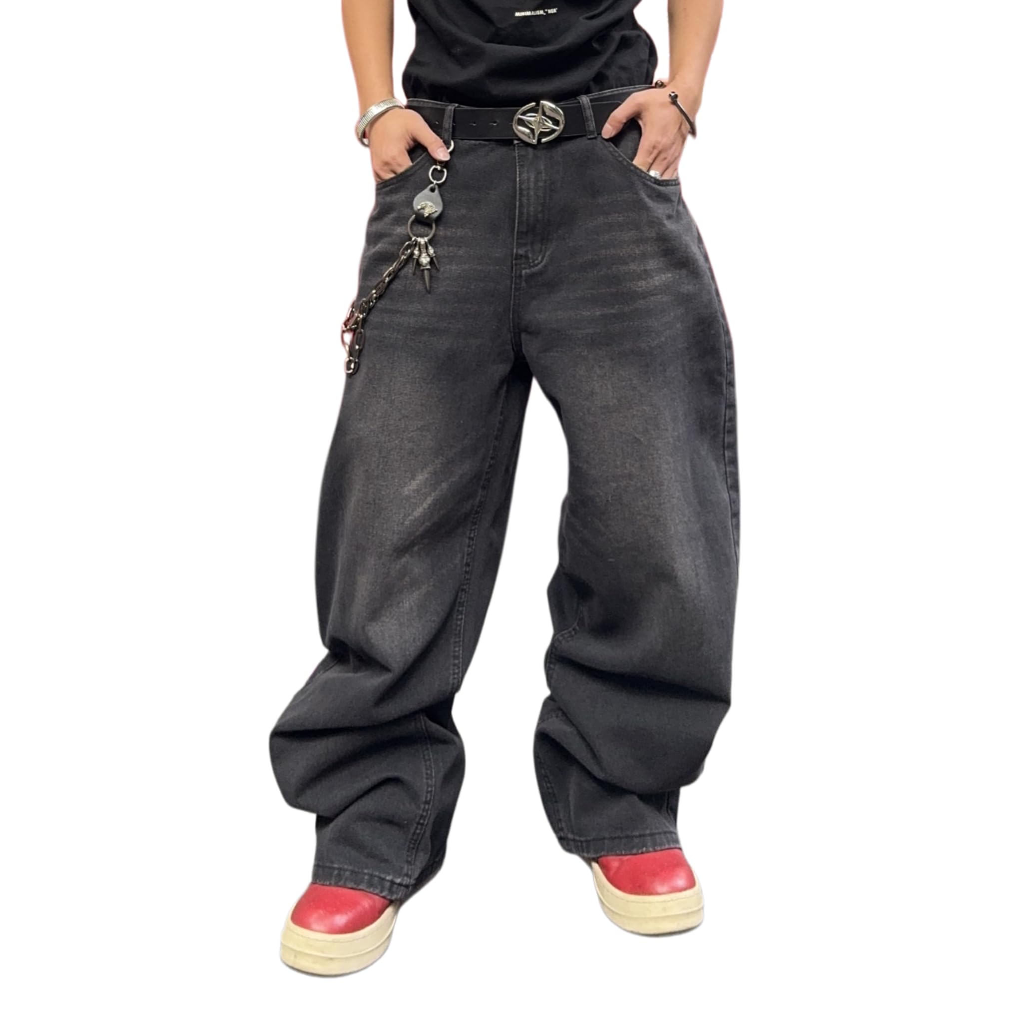 Men's Y2K Baggy Wide Leg Jeans Vintage Loose Fit Streetwear