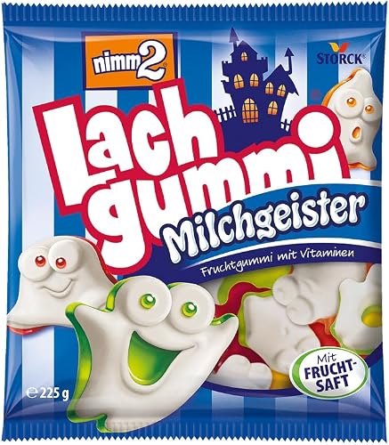 nimm2 Lachgummi Milchgeister - 1 x 225g - Fruit Gum with Fruit Juice, Vitamins and Milk