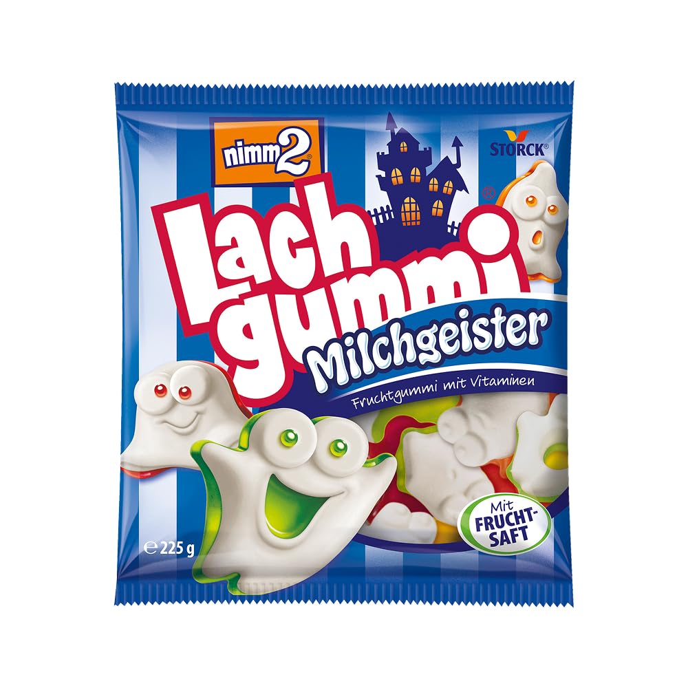 nimm2 Lachgummi Milchgeister - 1 x 225g - Fruit Gum with Fruit Juice, Vitamins and Milk