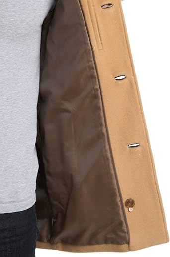 Cole Haan Men's Cashmere Blend Single Breasted Classic Coat With Shirt Collar