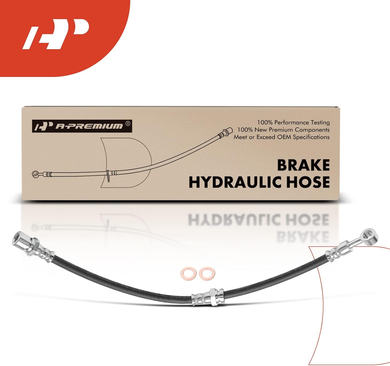 A-Premium Front Driver Brake Hydraulic Hose Compatible with Select Chevy and Suzuki Models - Optra 2006-2010, Forenza 2004-2008, Reno 2005-2008 - Replace# 96397200