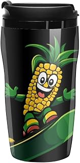 Corn Riding on Snowboard Travel Coffee Mug Plastic Insulated Tumbler Cup with Lid for Drinking
