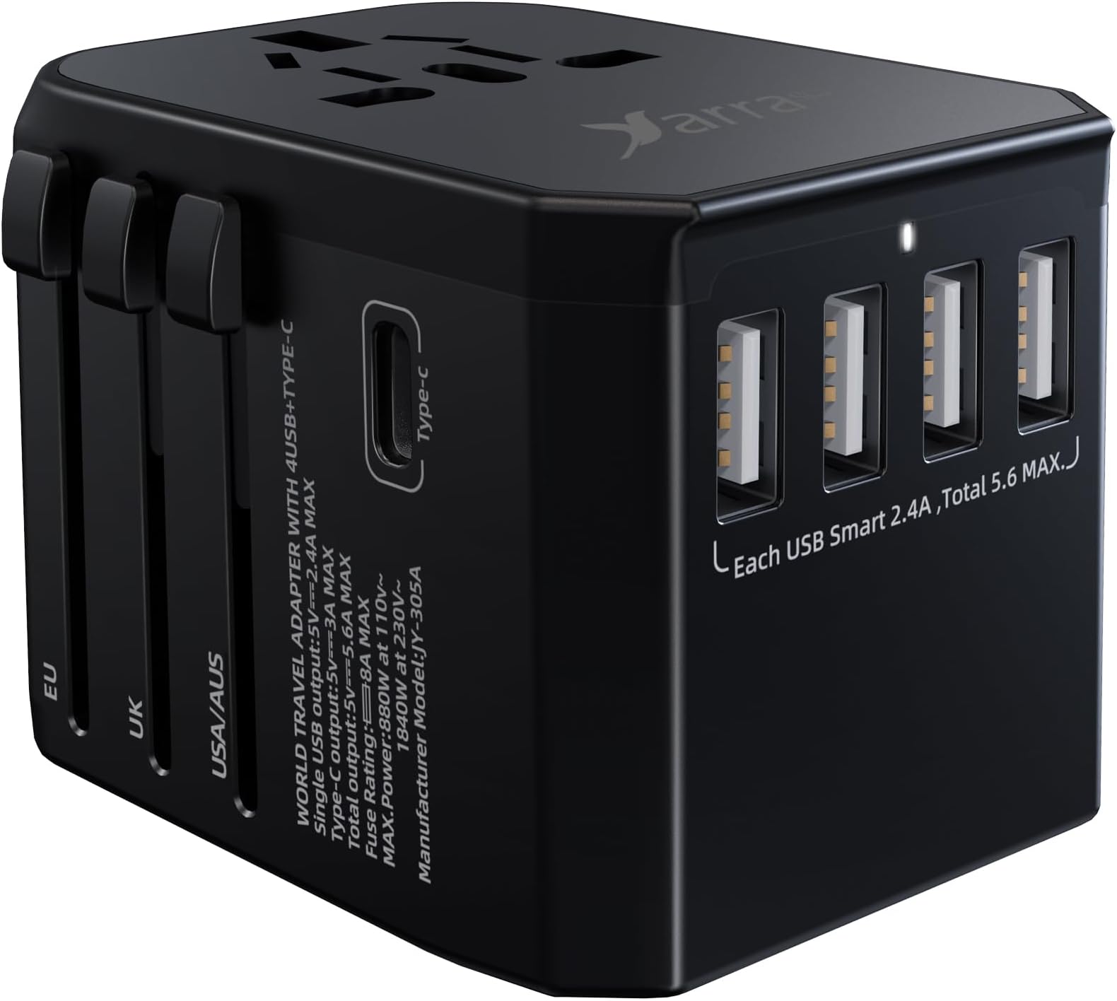 Universal Reiseadapter Weltweit - Mit 2 USB-C & 1 USB-A Für USA, UK, Europa & Mehr